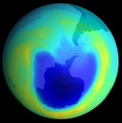 Ozone hole over Antarctic polar opening